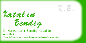 katalin bendig business card